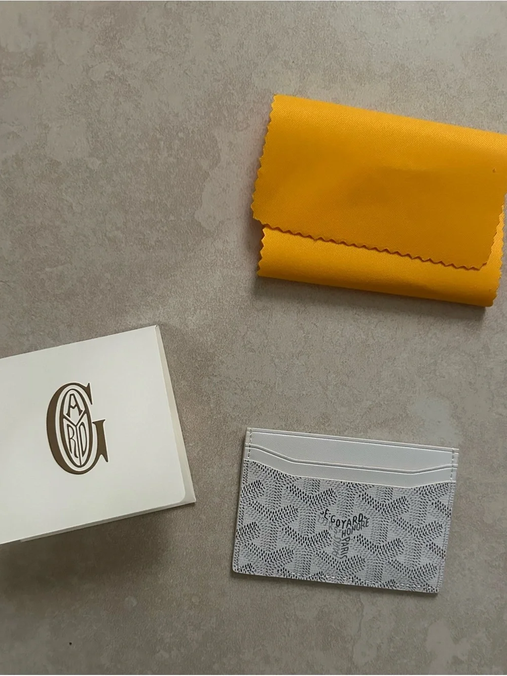 Goyardine Saint Sulpice Card Holder in White